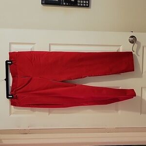 Womens ankle red pants, 10 tall